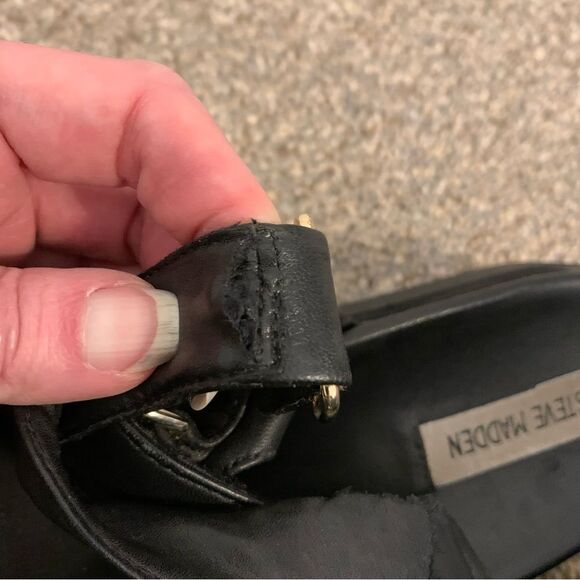 Steve Madden Mona Sandal strapped sling back sporty Black womans size 10 - Picture 6 of 13